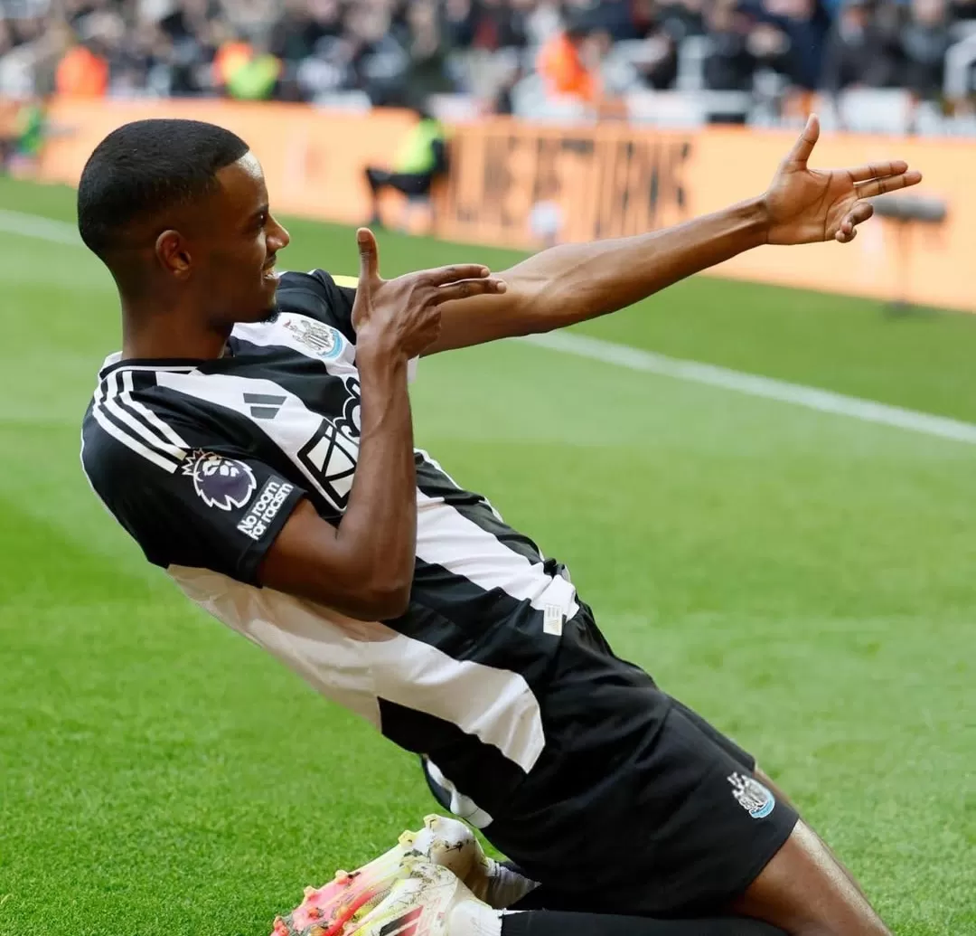 Alexander Isak merayakan gol ke gawang Nottingham Forest, mencatatkan rekor baru di Liga Inggris.(Foto: Instagram @alex_isak)