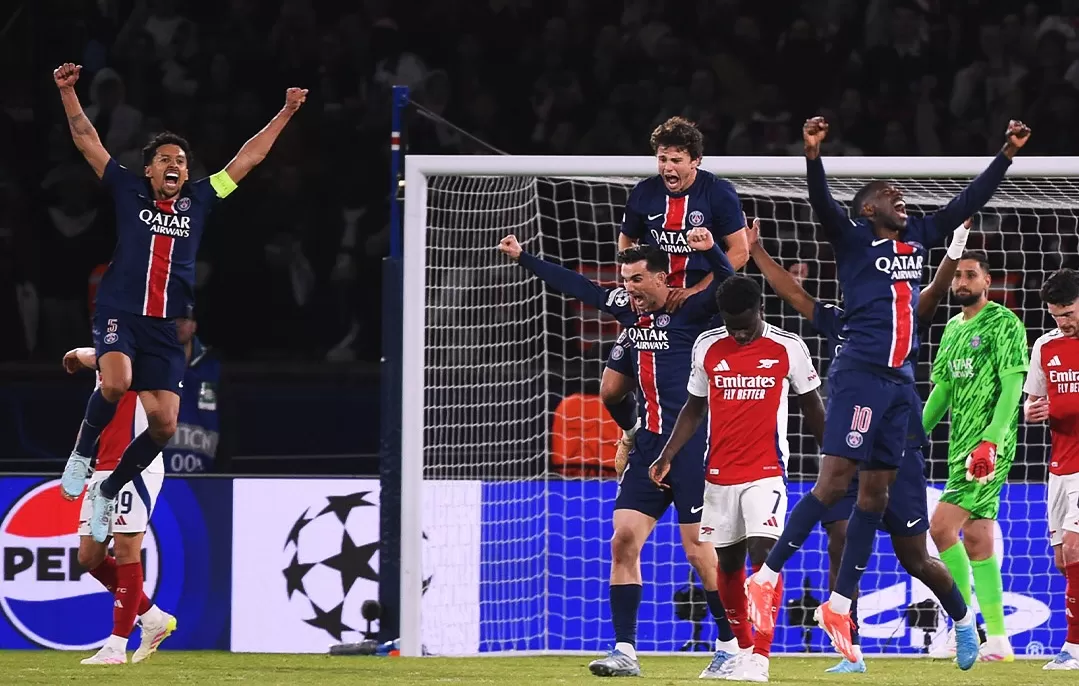 Para pemain PSG merayakan kemenangan mereka dari Arsenal menuju final Liga Champions. (Foto: Instagram @psg) 