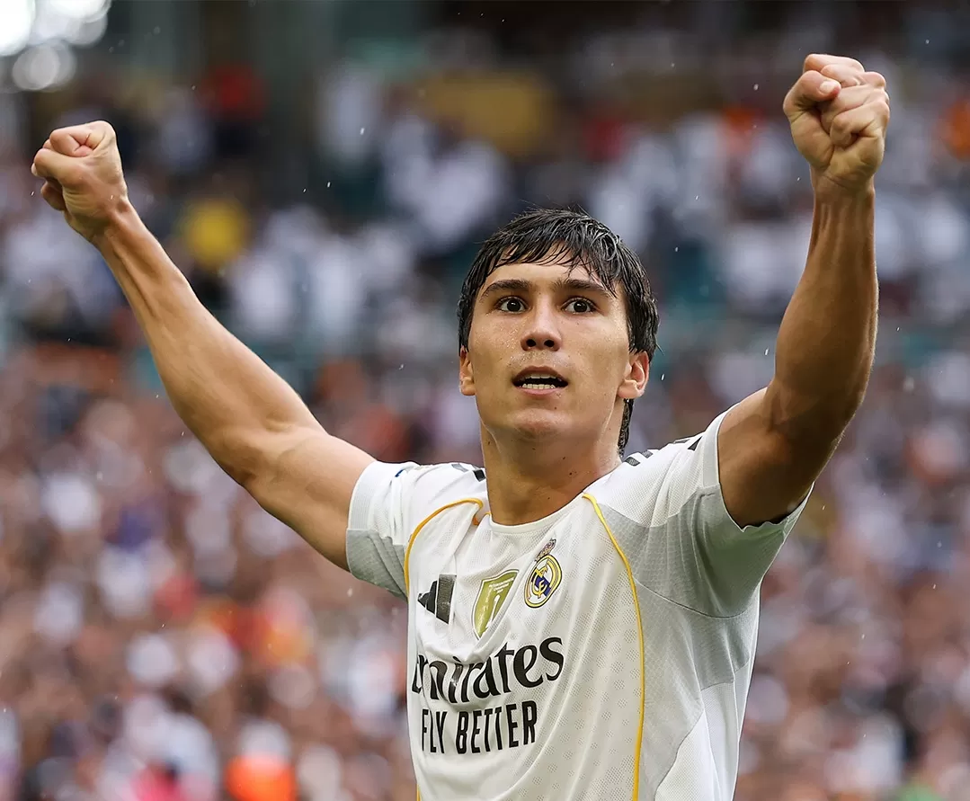 Gonzalo Garcia merayakan gol penentu kemenangan Real Madrid atas Juventus di Miami. (Foto: Instagram @realmadrid)