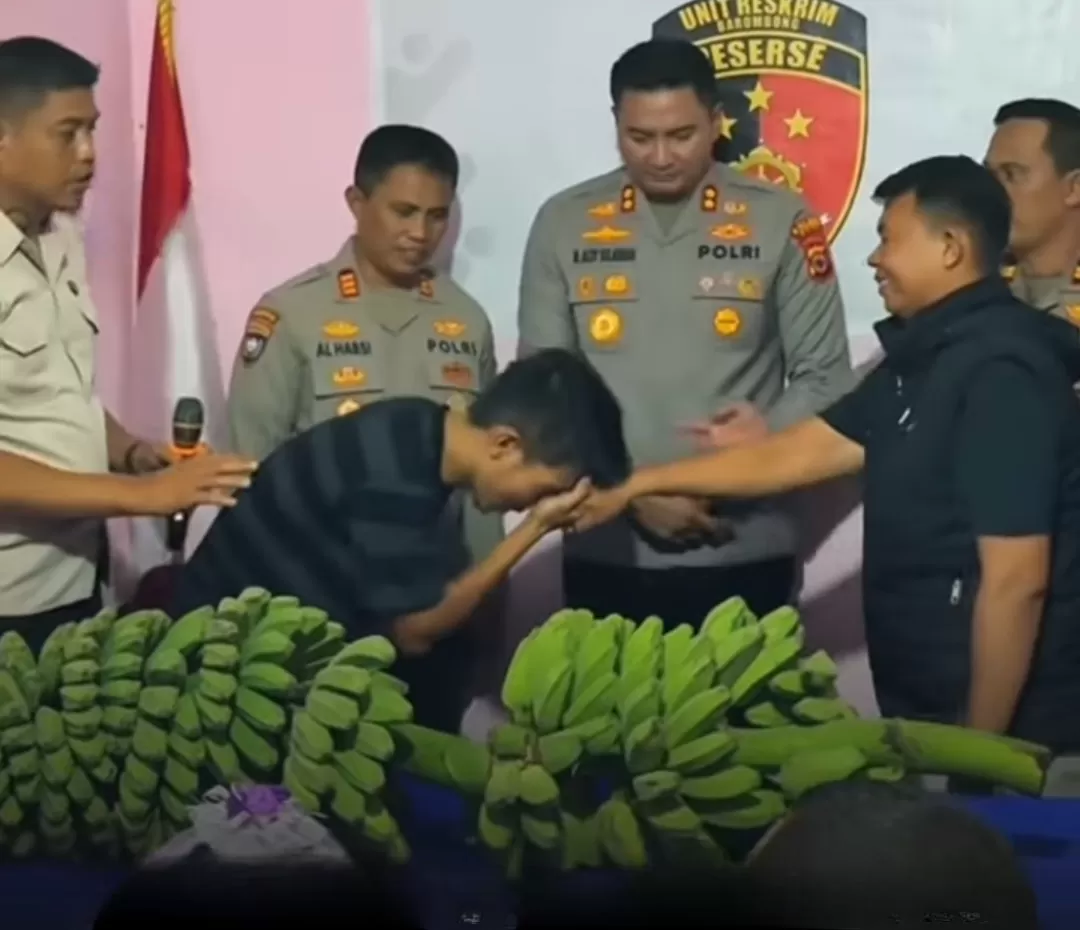 Buruh lepas di Gowa bebas lewat restorative justice usai curi pisang untuk bayar utang istrinya. (Foto: Instagram @fakta.indo)