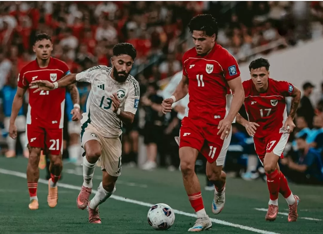 Arab Saudi bangkit dan membalikkan keunggulan Indonesia jadi kemenangan. (Foto: Instagram @timnasindonesia)