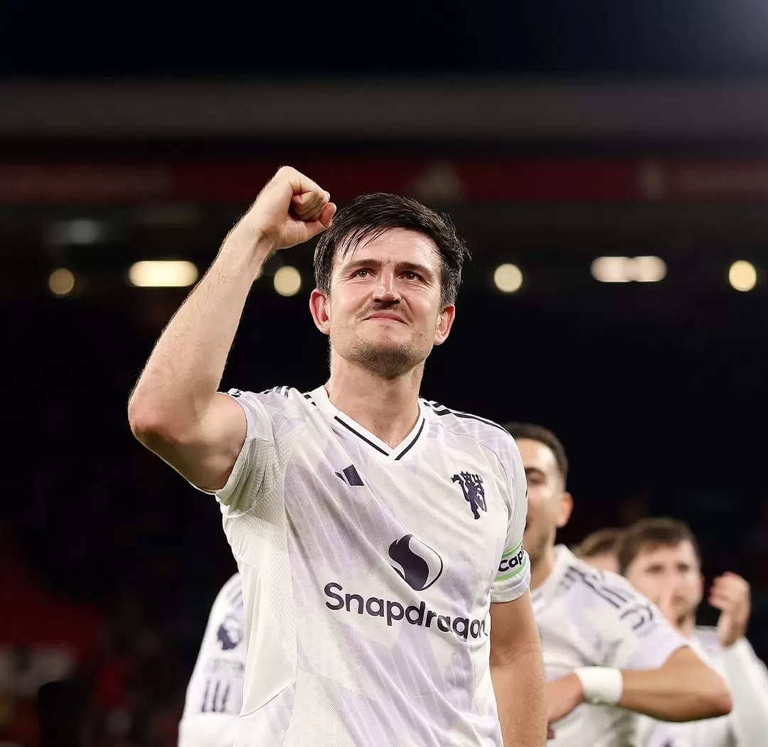 Harry Maguire merayakan gol kemenangan Manchester United melawan Liverpool. (Foto: Instagram @manchesterunited)
