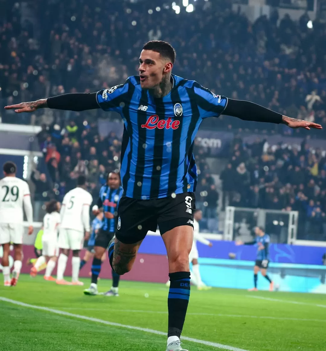 Scamacca merayakan gol penentu yang membawa Atalanta bangkit dan mengalahkan Chelsea. (Foto: Instagram @atalantabc)