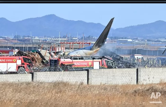 Kecelakaan penerbangan Jeju Air Korea Selatan yang menewaskan lebih dari 160 orang. (foto: x.com)