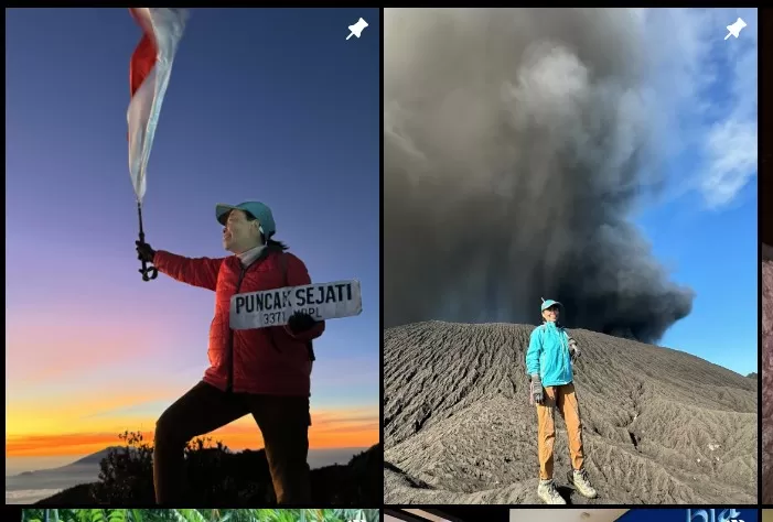 Lilie Wijayati, seorang pendaki sekaligus influencer yang dikenal dengan nama "Mamak Pendaki" di Instagram