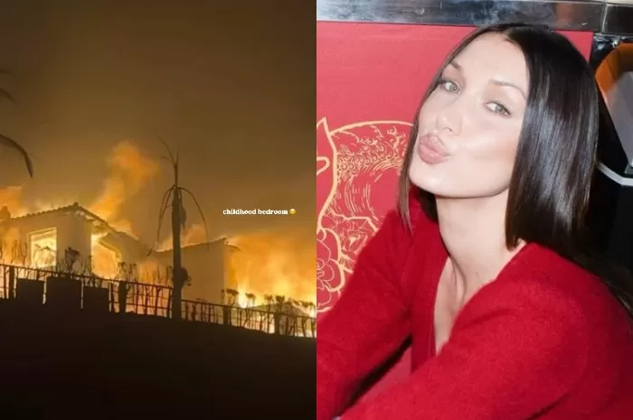 Foto rumah Bella Hadid terbakar di Los Angeles (instagram.com/bellahadid)