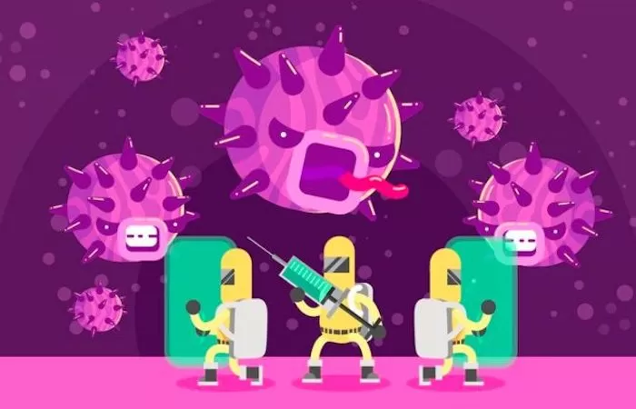 Ilustrasi virus HMPV (Freepik)