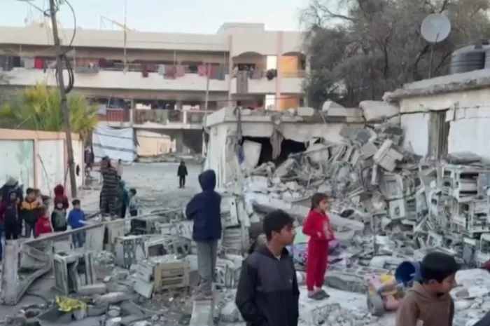 Serangan yang dilakukan Israel ke Gaza di tengah gencatan senjata (tangkap layar NBC News)