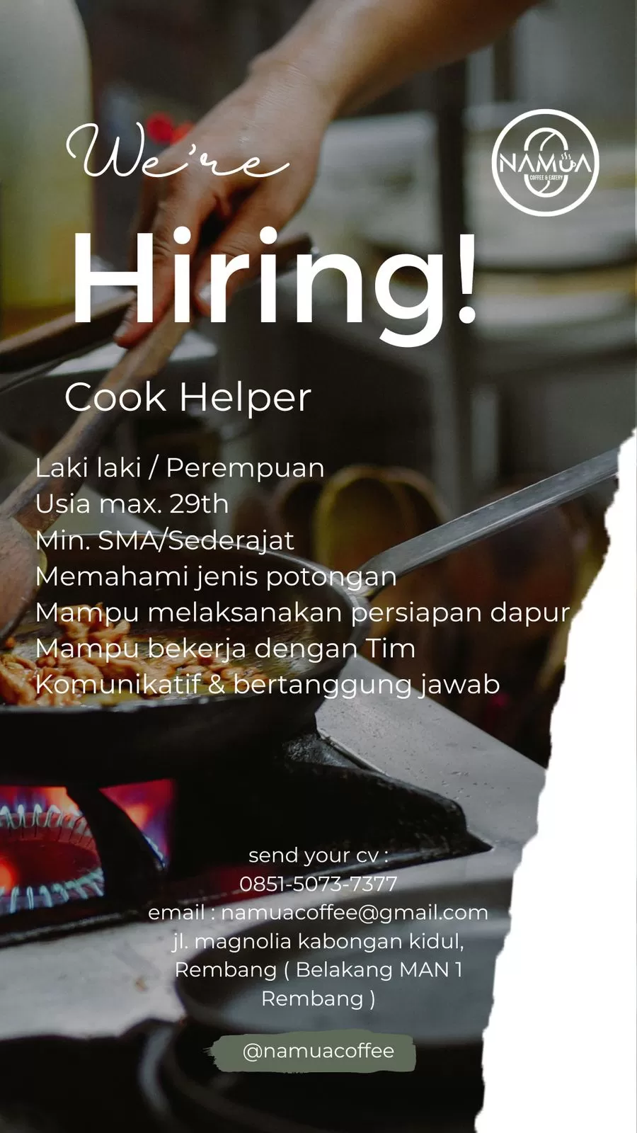Lowongan Cook Helper di Rembang: Kesempatan Emas untuk Kamu yang Suka Dunia Kuliner!