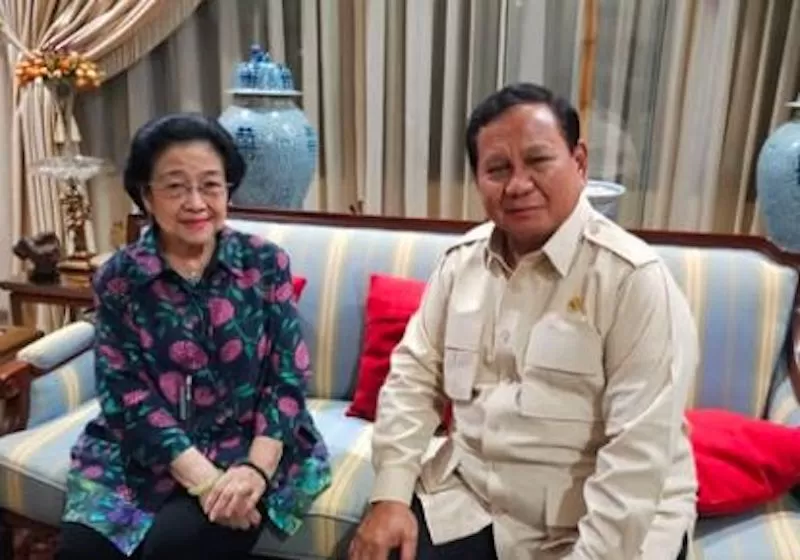 Pertemuan Megawati (kiri) dan Presiden Prabowo (kanan) di Teuku Umar. (instagram.com/sufmi_dasco)
