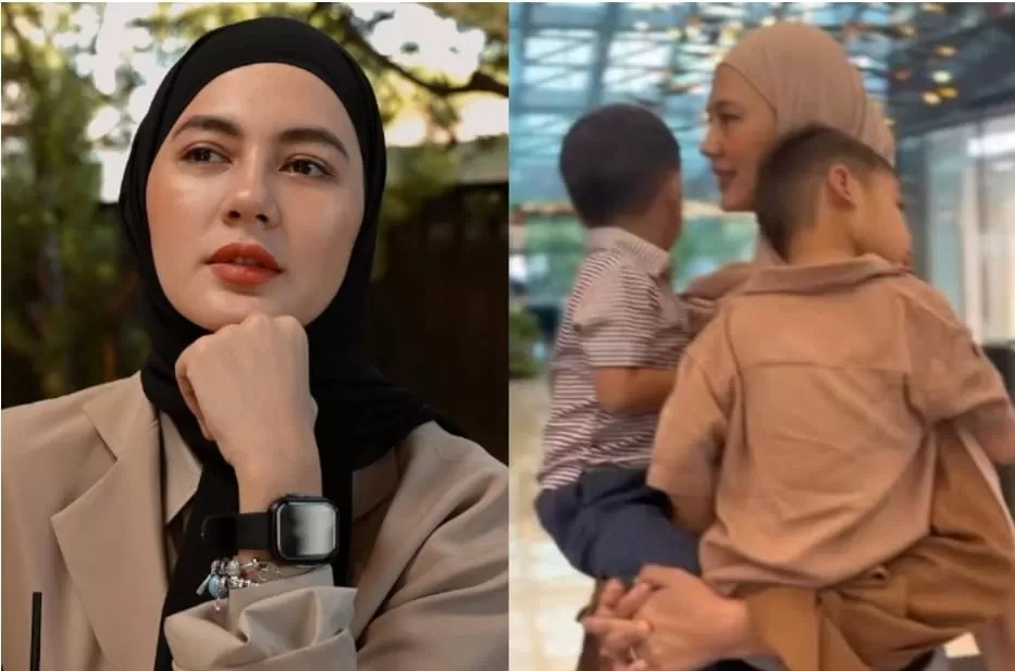 Paula Verhoeven habiskan waktu bersama kedua anaknya. (Instagram/paula_verhoeven)