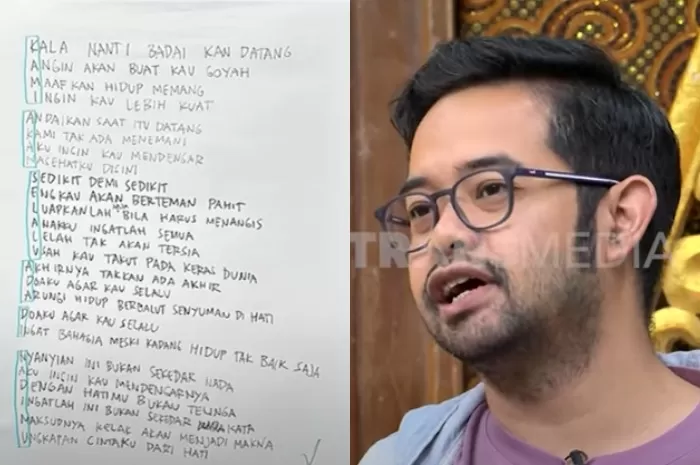 Animator Indonesia, Ryan Adriandhy (kanan) saat mengungkap fakta menarik dari soundtrack film &lsquo;Jumbo&rsquo; berjudul &lsquo;Selalu Ada di Nadimu&rsquo; (kiri). (YouTube.com/TRANS7)
