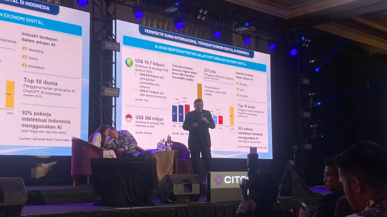 Ketua Umum APTIKNAS Soegiharto Santoso menekankan bahwa AI yang dikembangkan berdasarkan big data lokal bisa menjadi alat untuk memetakan perilaku masyarakat.