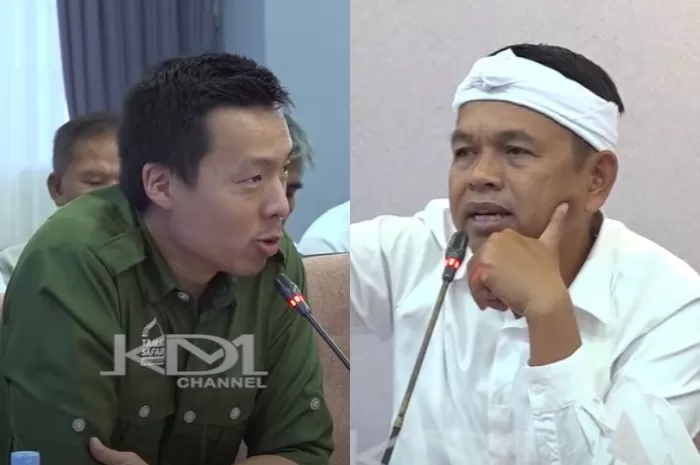 Direktur Taman Safari Indonesia, Aswin Sumampau (kiri) dan Gubernur Jawa Barat (Jabar), Dedi Mulyadi (kanan). (YouTube.com / Kang Dedi Mulyadi Channel)