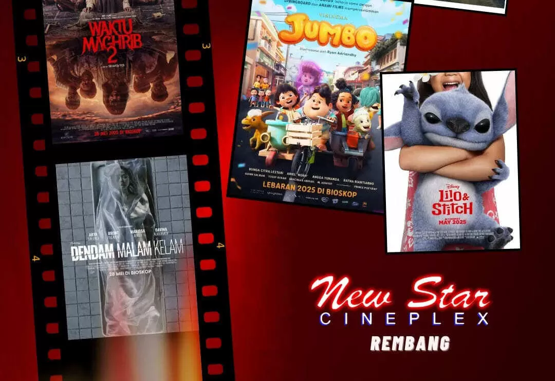 Update jadwal bioskop Rembang hari ini, Kamis 29 Mei 2025 di NSC. Cek film favoritmu tayang jam berapa!