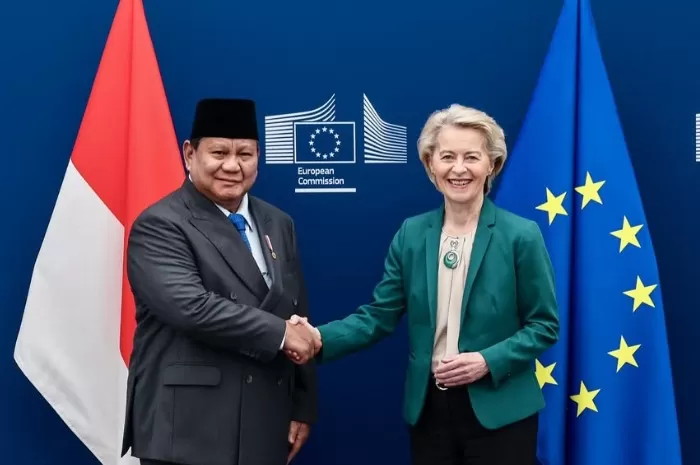 Presiden RI, Prabowo Subianto (kiri) dan Presiden Komisi Eropa Ursula von der Leyen (kanan). (Instagram.com/@prabowo)