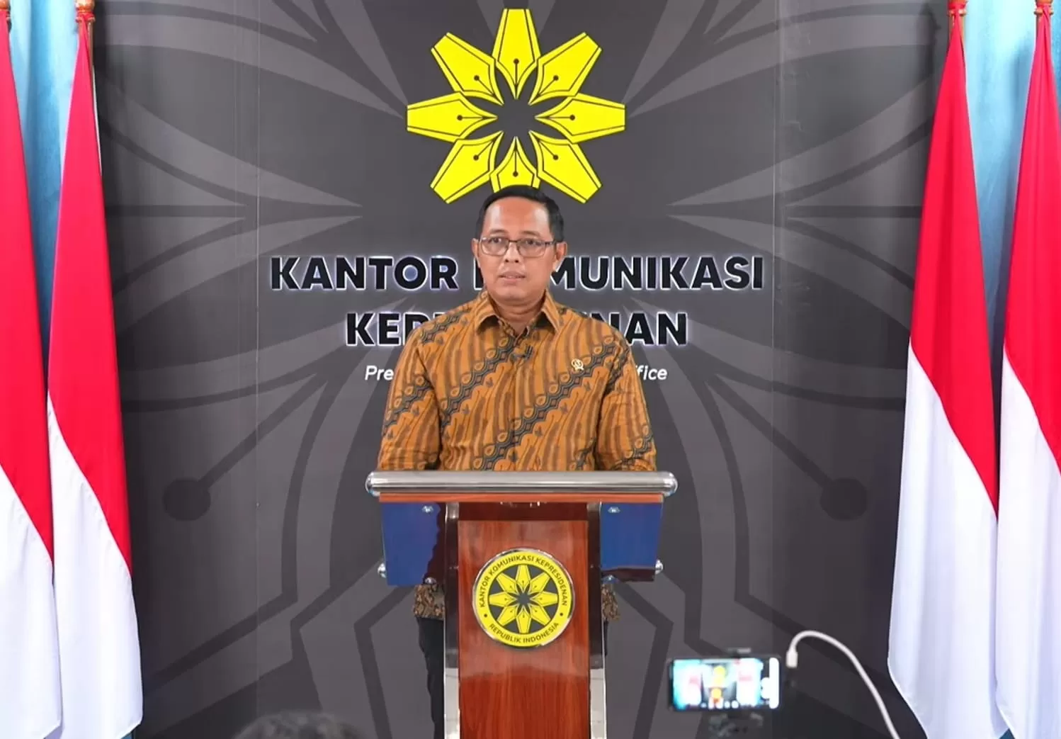 Kepala PCO Hasan Nasbi dalam konferensi pers mingguan, Rabu, 16 Juli 2025. (Kantor Komunikasi Kepresidenan)