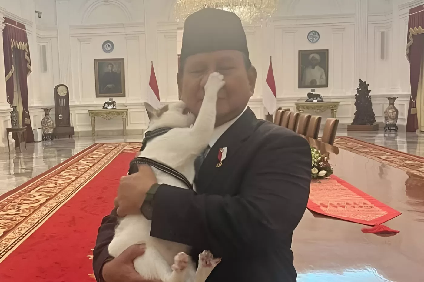 Presiden RI, Prabowo Subianto bersama hewan peliharaannya, Bobby Kertanegara. (Instagram.com/@prabowo)