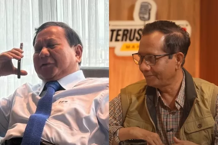 Presiden RI, Prabowo Subianto (kiri) dan Mantan Menko Polhukam RI, Mahfud MD (kanan). (Instagram.com/@prabowo - YouTube.com / Mahfud MD Official)