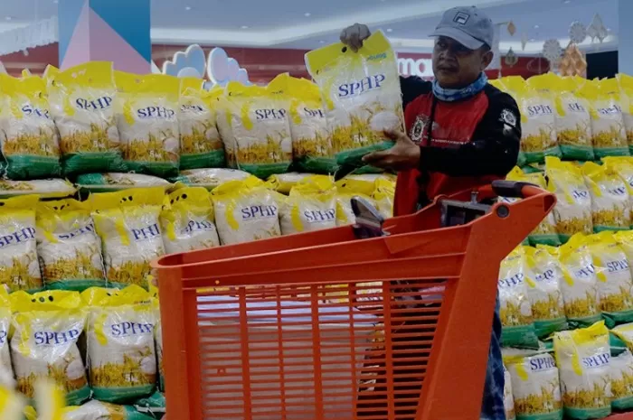 Ilustrasi pendistribusian beras SPHP ke pasar dan ritel modern untuk masyarakat. (X.com/PerumBULOG)