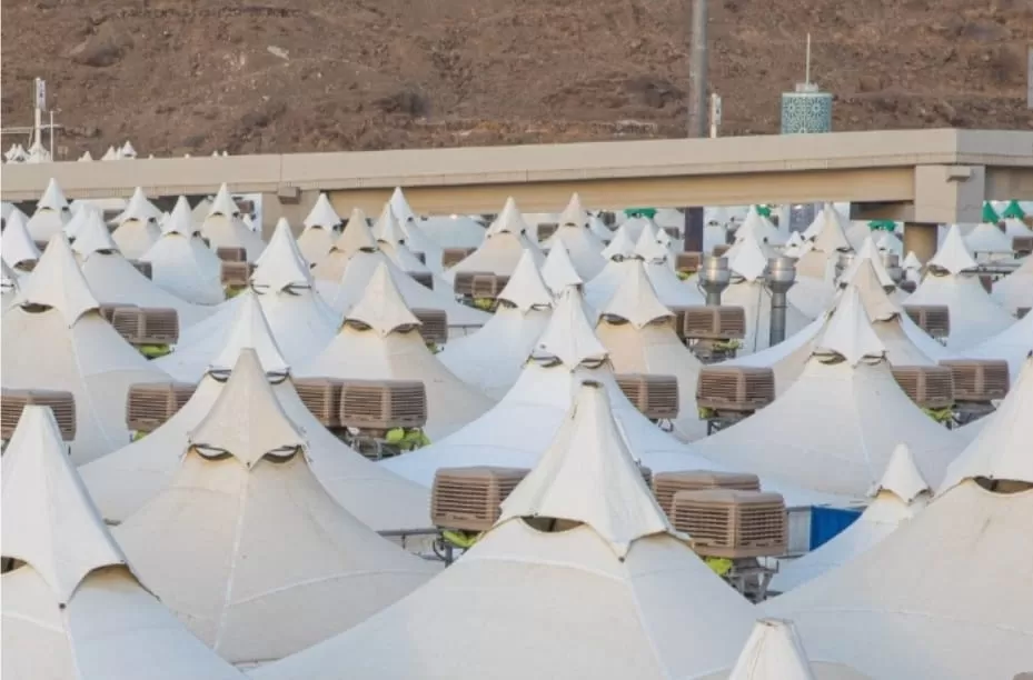 Foto ilustrasi tenda-tenda yang akan digunakan jemaah haji saat mabit. (Instagram/informasihaji)