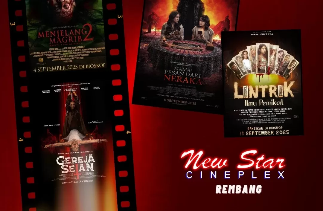 Jadwal Bioskop Rembang 13 September 2025 di NSC Ultima. Film horor hingga drama keluarga hadir, dari Sukma, Lintrik, hingga The Conjuring.