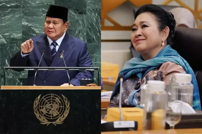 Ketua Komisi IV DPR RI, Titiek Soeharto mengomentari aksi pidato Presiden RI, Prabowo Subianto di Sidang PBB. (Instagram.com / @prabowo - @titieksoeharto)