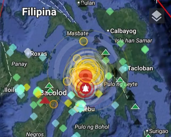 Gempa bumi dengan kekuatan magnitudo 6,9 mengguncang Filipina. (X/melatipoetihh)