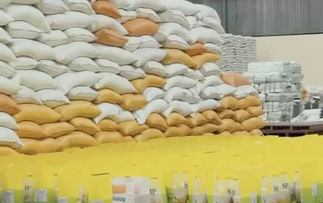 Beras SPHP menumpuk di gudang Bulog Tabahawa, Maluku Utara yang kena sidak Komisi IV DPR RI. (Instagram/titieksoeharto)