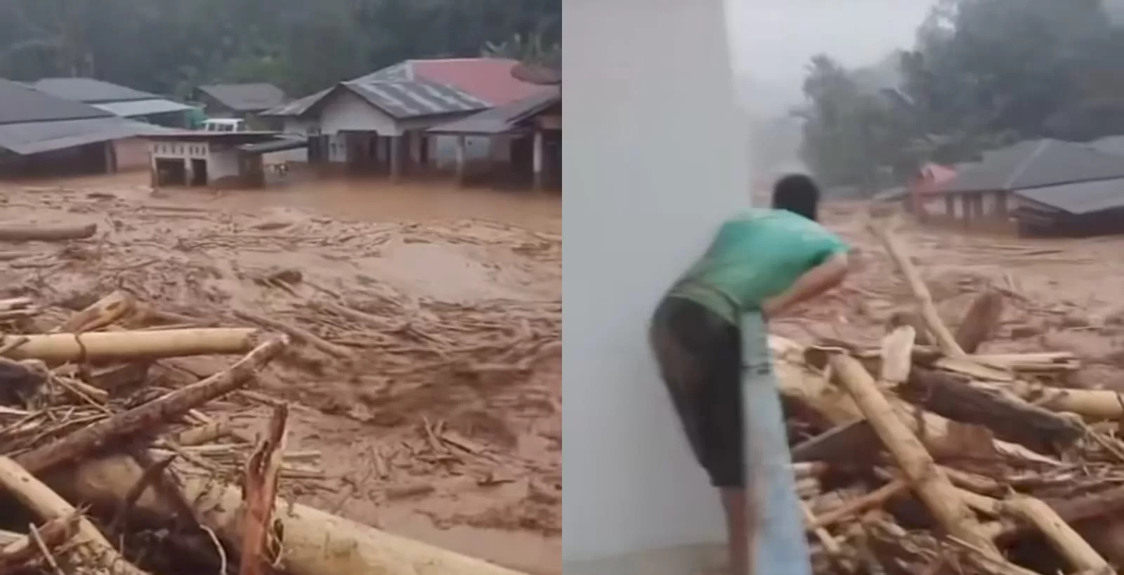 Tangkapan layar kondisi banjir bandang di Kabupaten Tapanuli Tengah. (Instagram/masinton)