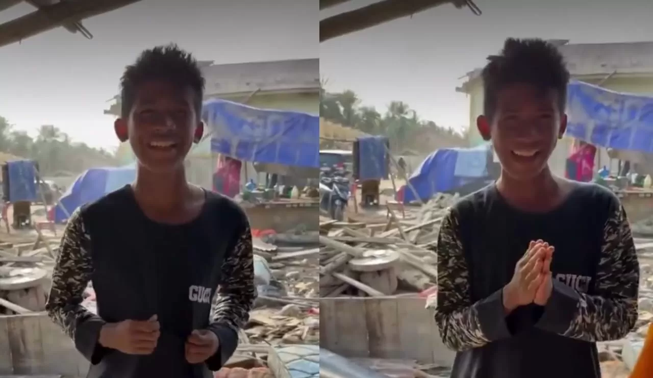 Tangkapan layar seorang pengungsi bencana di Sumatera yang terpaksa mengenakan pakaian wanita. (X/CakD3pp)