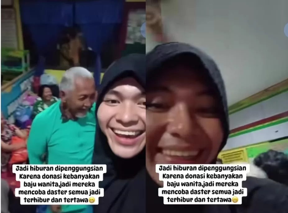 Bantuan pakaian pria krisis di posko pengungsian karena banyak sumbangan pakaian wanita. (Instagram/xyz1237252024)