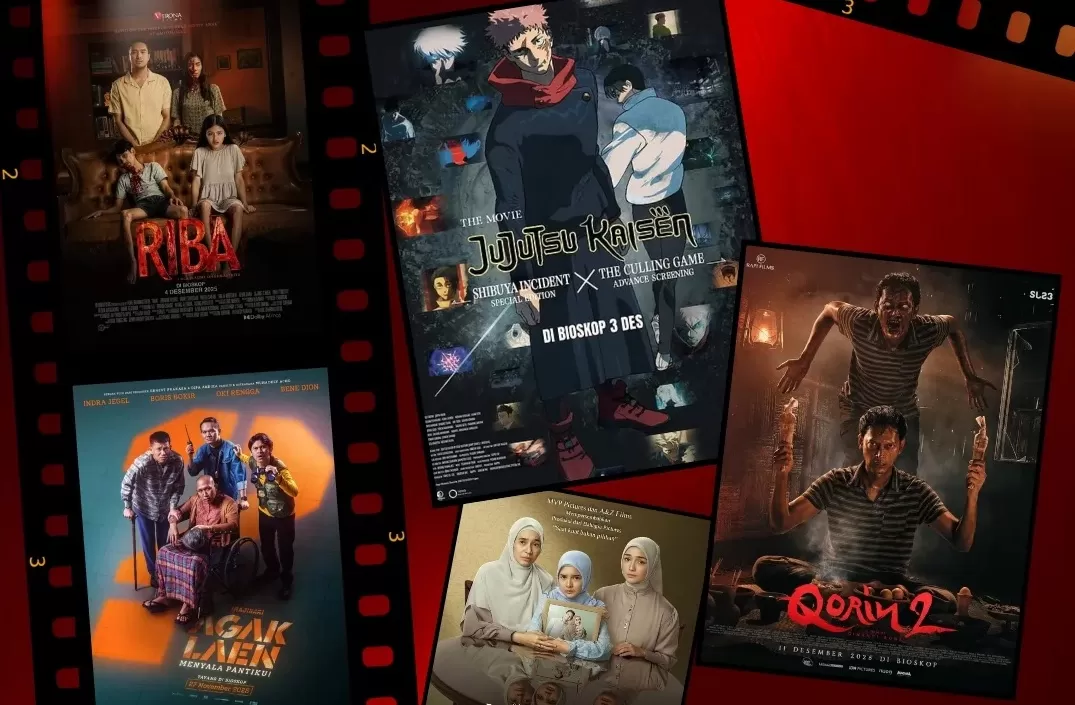 Jadwal bioskop Rembang hari ini 13 Desember 2025. Agak Laen, Qorin 2, FNAF 2, dan Jujutsu Kaisen tayang di NSC Ultima.