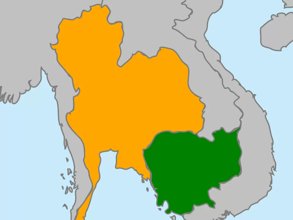 Peta Kamboja dan Thailand. Foto: Wikipedia