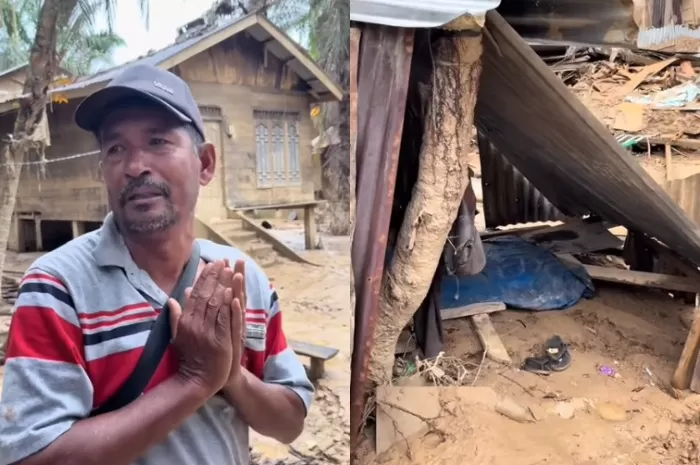 Menyoroti cerita pilu seorang pria di desa pedalaman Aceh Tamiang yang menjadi korban bencana banjir bandang. (TikTok.com/@gracefie)
