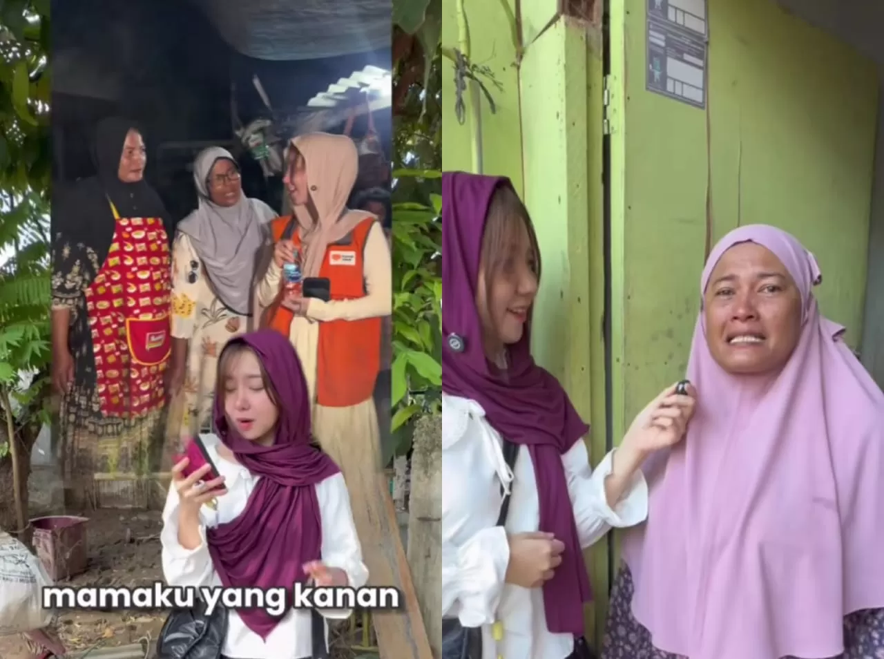 Konten kreator Vilmei bersama pengungsi Aceh yang merupakan ibu salah satu followersnya. (Instagram/vilmei)