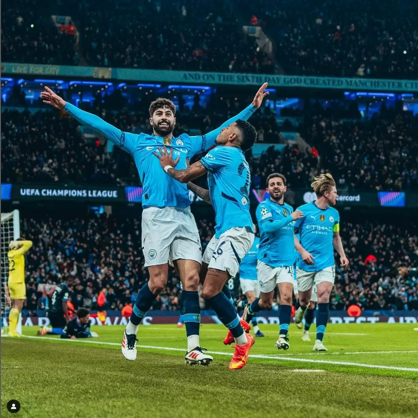 Menang 3-1 atas Club Brugge, Manchester City lolos ke babak play-off (Foto: instagram/@mancity)