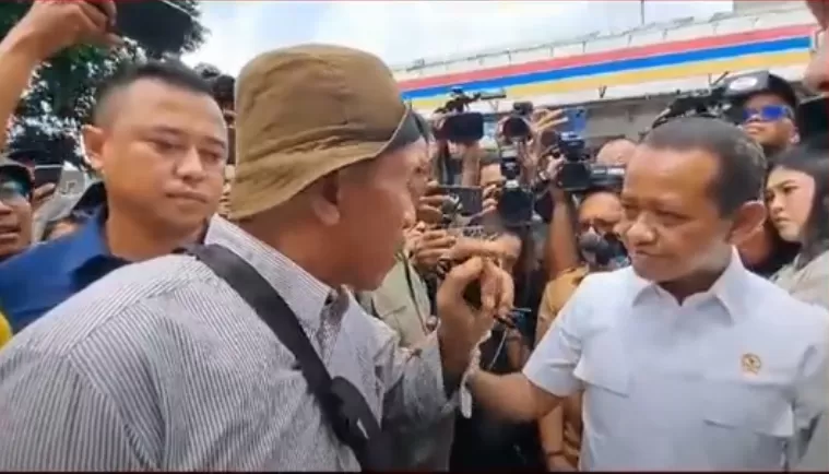 Warga Tangerang marah-marah di depan muka Menteri ESDM Bahlil Lahadalia. 
