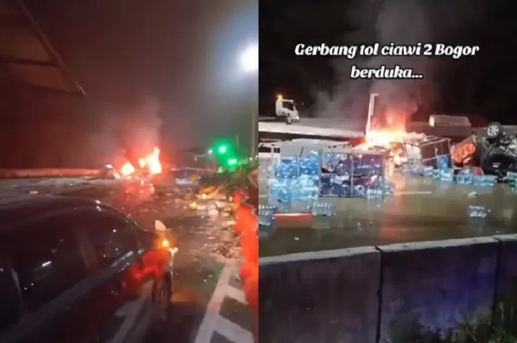 Kecelakaan maut di Gerbang Tol Ciawi, pada Selasa, 4 Februari 2025  (Instagram.com/@infojawabarat)