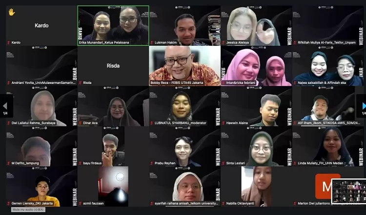 Peserta yang mengikuti Webinar Media Relations Activity IV Himpunan Ilmu Komunikasi Universitas 17 Agustus 1945 Jakarta (Foto: Himpunan Ilmu Komunikasi Universitas 17 Agustus 1945 Jakarta)