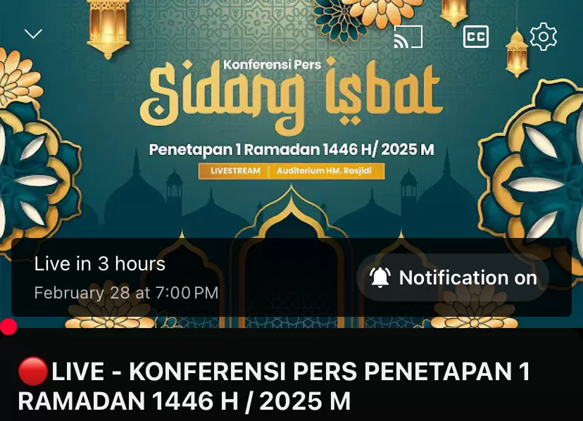 Live konferensi pers penetapan 1 Ramadan 1446 H di Kementerian Agama RI.