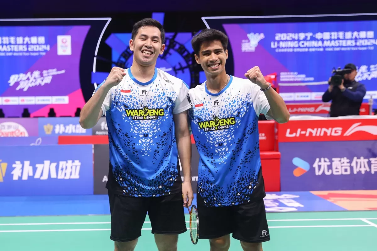 Ganda putra Sabar Karyaman Gutama-Moh Reza Pahlevi Isfahani sudah harus bertemu pasangan Indonesia lainnya di babak pertama Japan Open 2025. (PBSI)