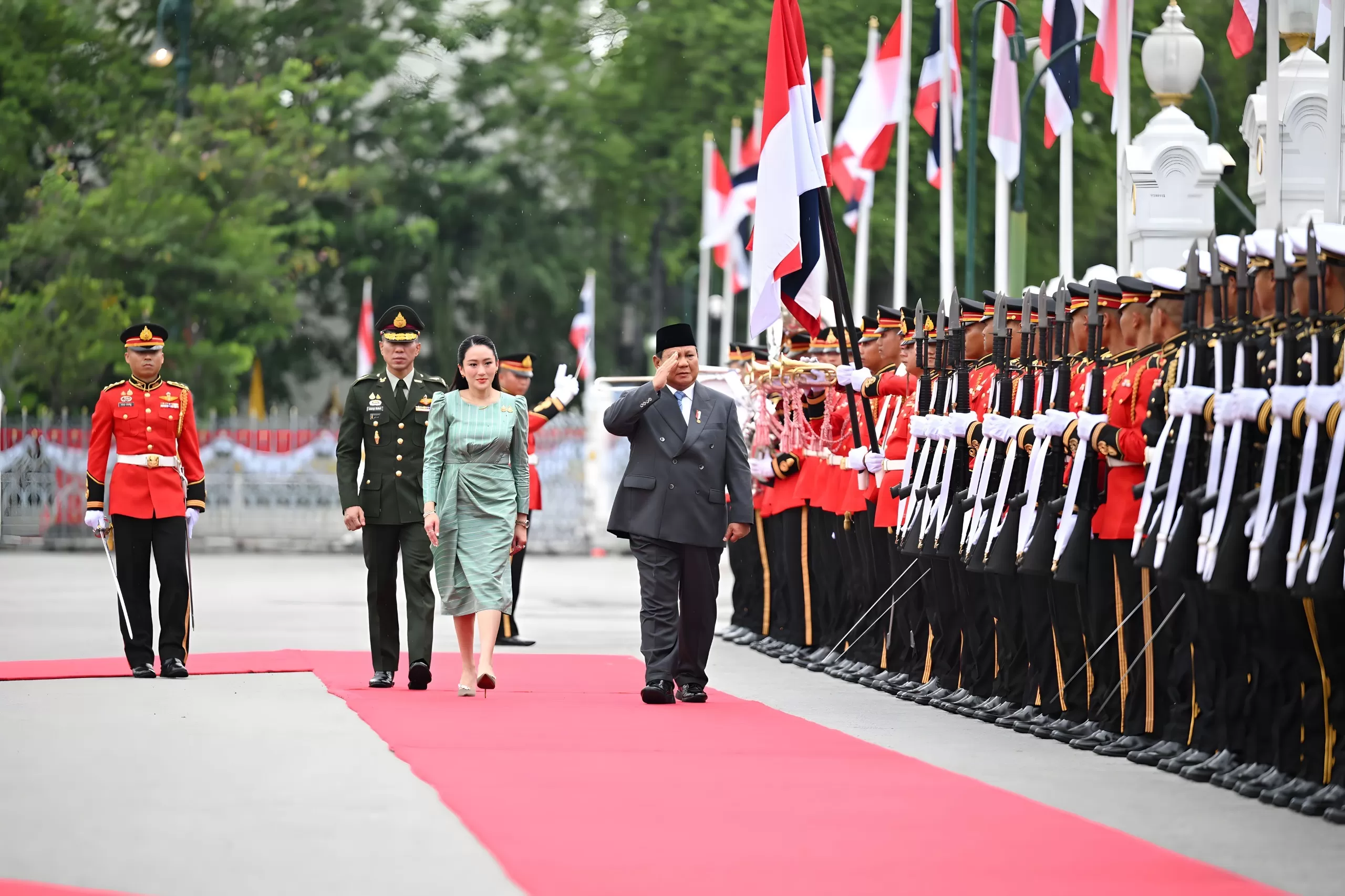 Presiden Prabowo Subianto tiba di Government House, Bangkok pada Senin, 19 Mei 2025 pagi.