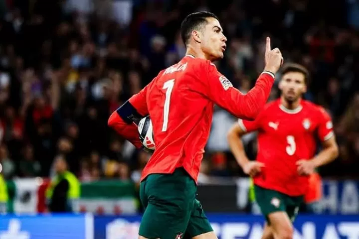 Ronaldo cetak 1 gol ke gawang Spanyol di final UEFA Nations League (Foto: instagram/@portugal)