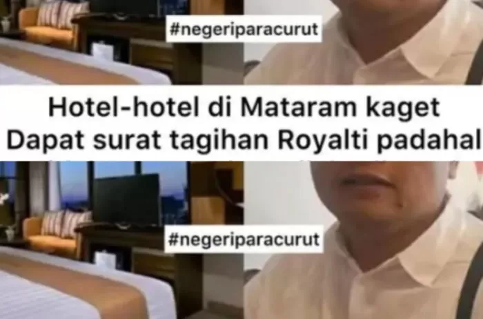 Viral pengusaha hotel di Mataram ditagih royalti karena sediakan TV di kamar (Foto: Threads/@satya.dharma77 )