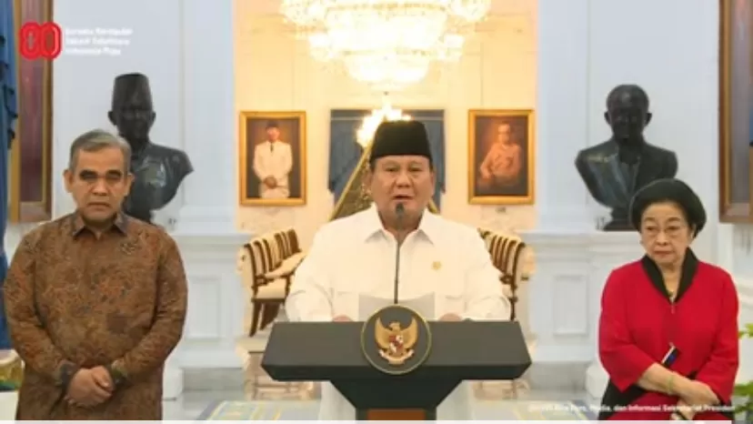 Presiden Prabowo menggelar keterangan pers terkait kondisi bangsa di tengah gelombang demonstrasi.