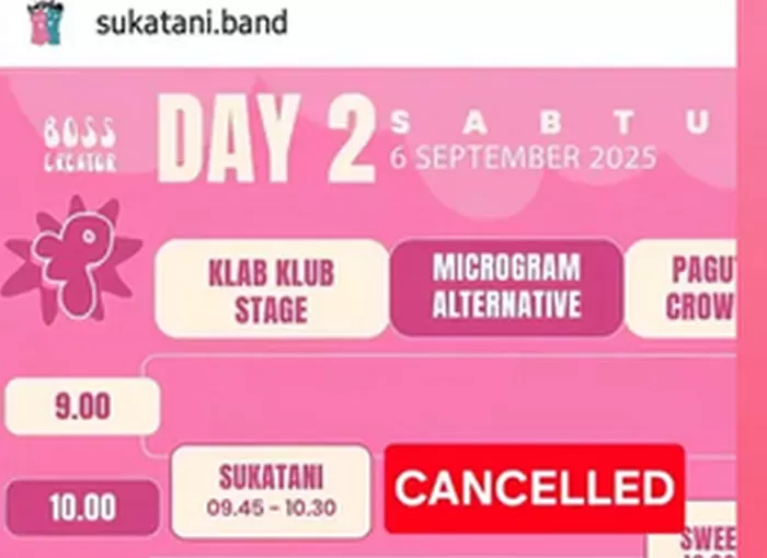 Band Sukatani mundur dari festival musik Pestapora 2025 karena PT. Freeport Indonesia jadi sponsor utama (Foto: Instagram/@sukatani.band)