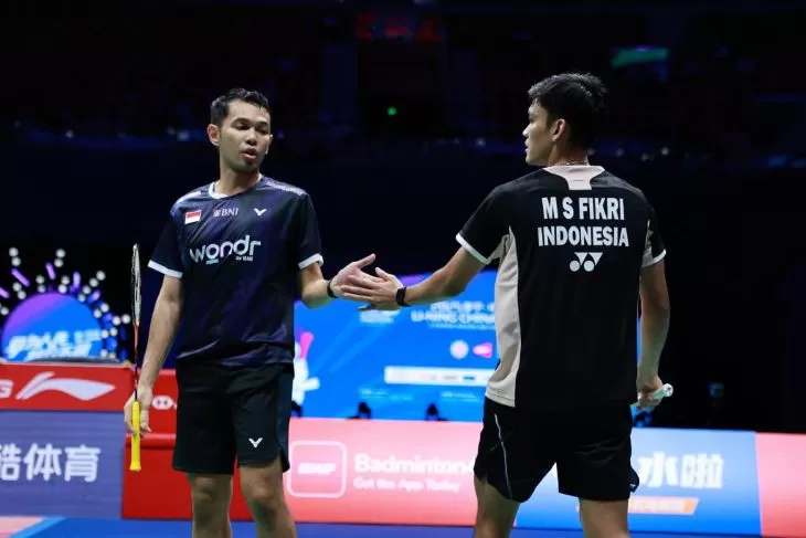 Ganda putra RI, Fajar-Fikri kalah dari Kim-Seo di laga perempat final China Masters 2025. (PBSI)