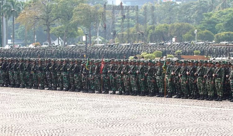 Puncak acara HUT TNI ke 80 di Monas siap diserbu&nbsp;rakyat. (X&nbsp;@KodamJayakarta)