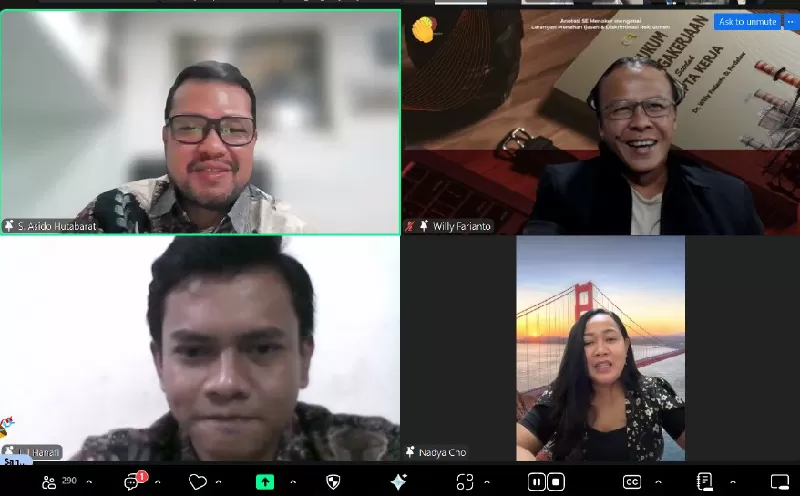 Webinar pidana ketenagakerjaan dalam program Level Up With Peradi Jakbar. (KONTEKS.CO.ID/Ist)